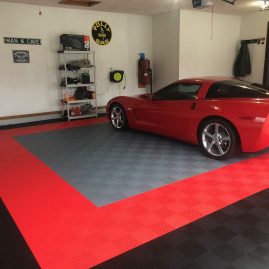 Red and Black Garage Floor Tiles Lansing MI